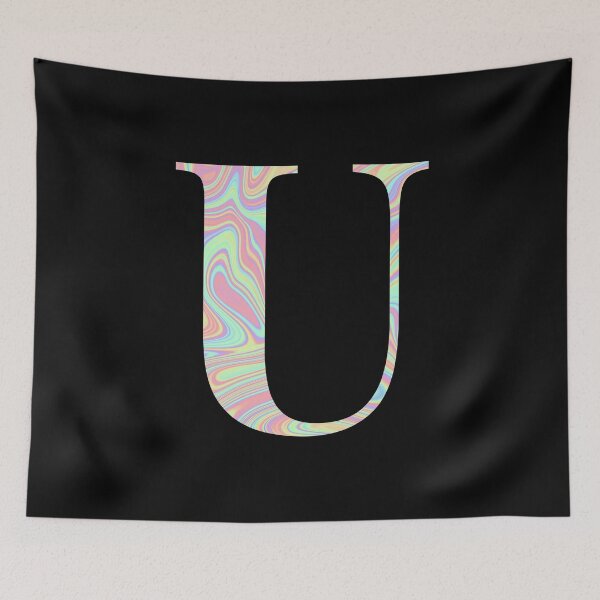 Item preview, Letter U Holographic Liquid Marble Effect Rainbow Alphabet designed and sold by Sour Soul.
