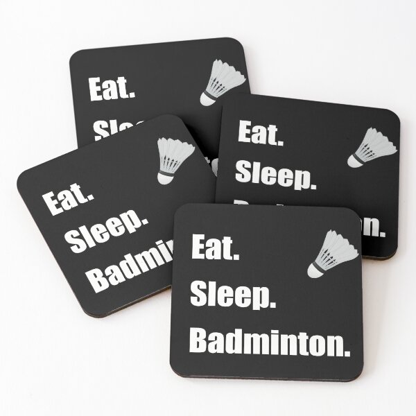 Item preview, Eat Sleep Badminton with shuttlecock in white designed and sold by ToriaScarlett.