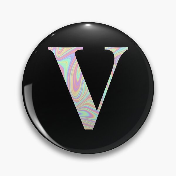 Item preview, Letter V Holographic Liquid Marble Effect Rainbow Alphabet designed and sold by Sour Soul.