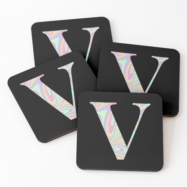 Item preview, Letter V Holographic Liquid Marble Effect Rainbow Alphabet designed and sold by Sour Soul.