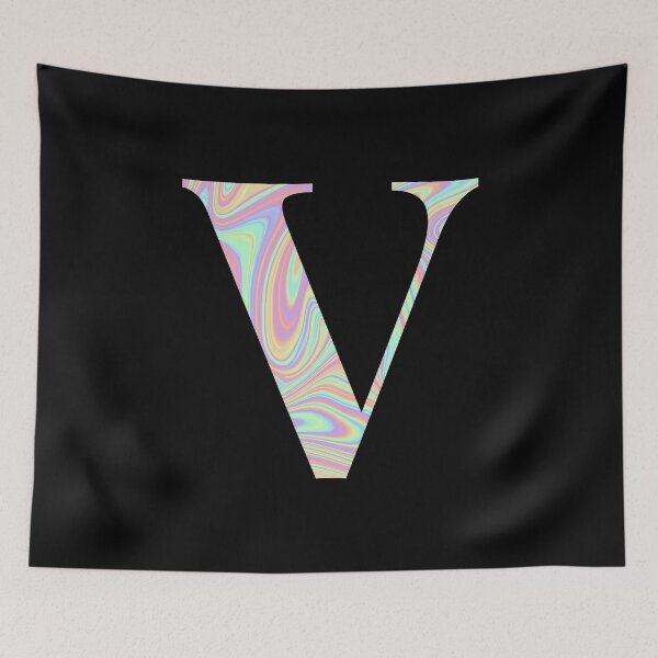Item preview, Letter V Holographic Liquid Marble Effect Rainbow Alphabet designed and sold by Sour Soul.