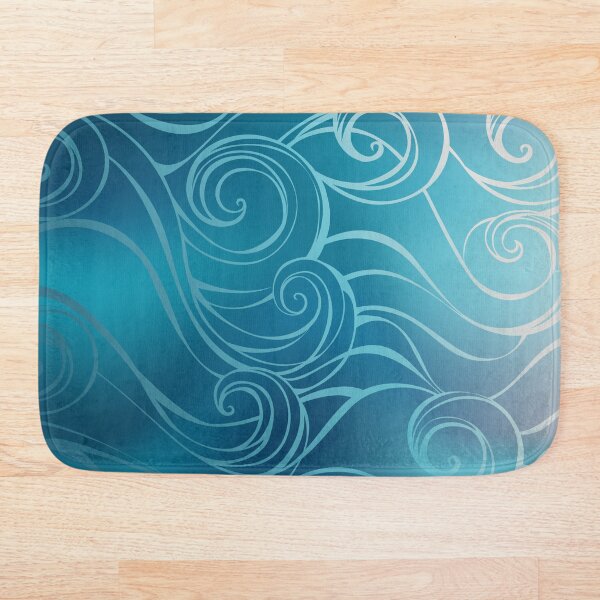 Item preview, Ocean Bathmat - Blue Marine designed and sold by guzzoclothing.