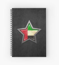 UAE Flag Inside of an Aged and Scratched Star Spiral Notebook