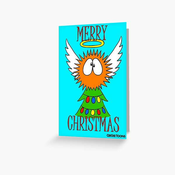 'Fluffy Christmas' Angel Greeting Card