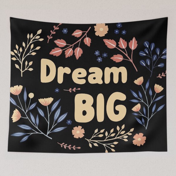Item preview, Dream big. Lettering and floral design quote. designed and sold by Mushrankhan.