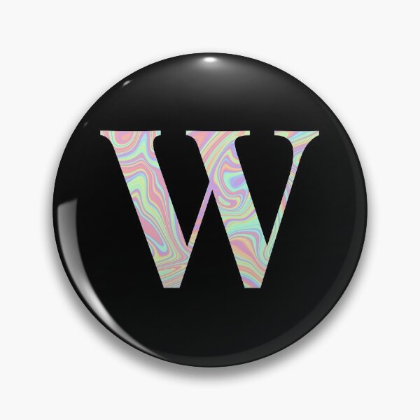 Item preview, Letter W Holographic Liquid Marble Effect Rainbow Alphabet designed and sold by Sour Soul.