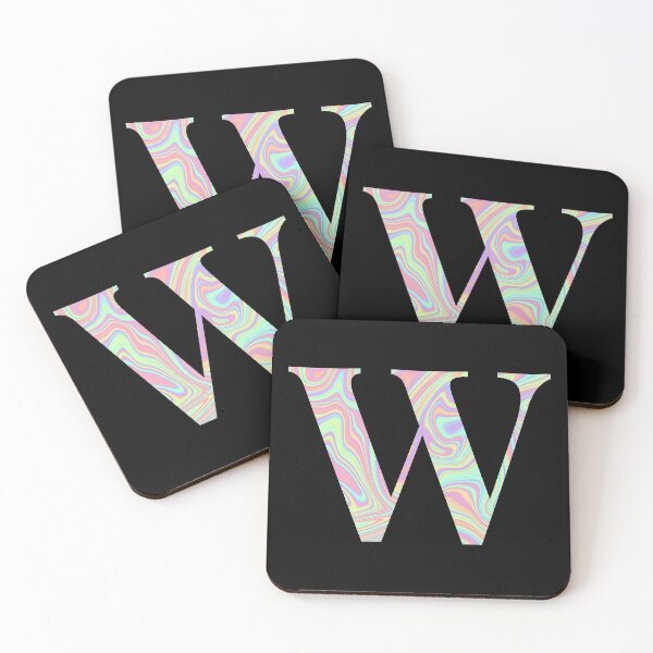 Item preview, Letter W Holographic Liquid Marble Effect Rainbow Alphabet designed and sold by Sour Soul.