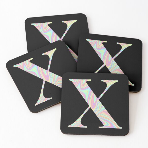 Item preview, Letter X Holographic Liquid Marble Effect Rainbow Alphabet designed and sold by Sour Soul.