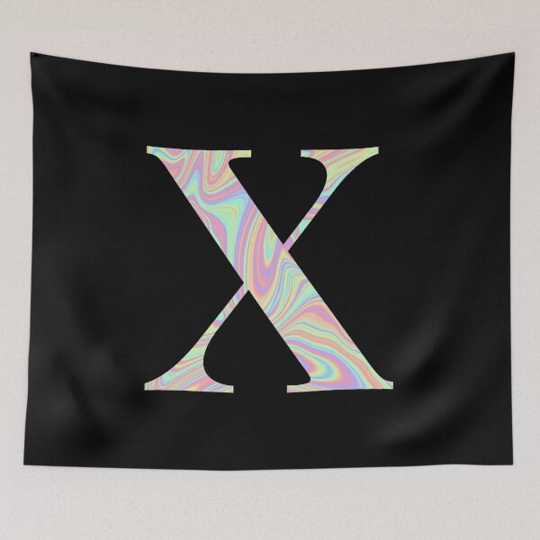 Item preview, Letter X Holographic Liquid Marble Effect Rainbow Alphabet designed and sold by Sour Soul.