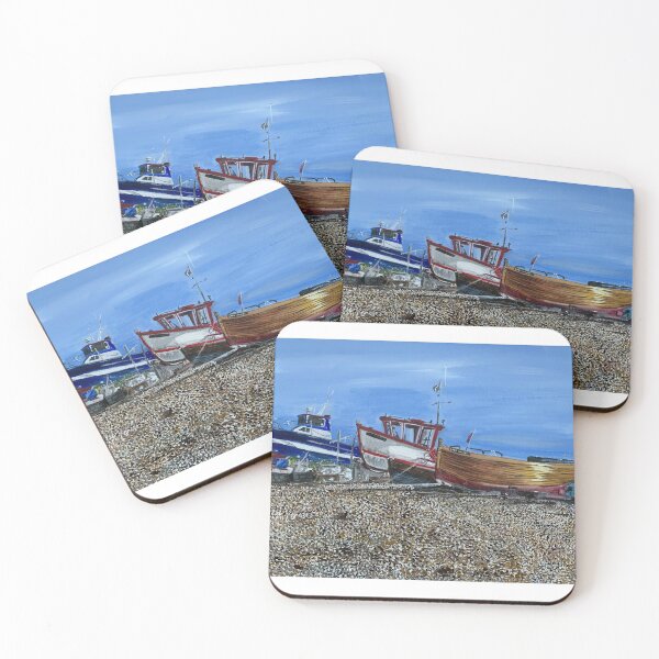 Item preview, Original artwork of boats on Deal beach, in Kent England designed and sold by shaz141.