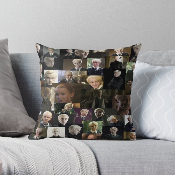 Draco Malfoy collage Throw Pillow