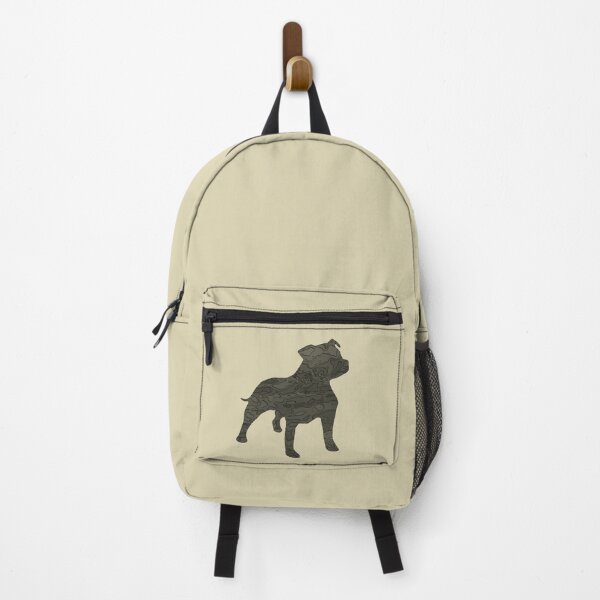 Item preview, Staffie in camouflage designed and sold by ThePoodleandCo.