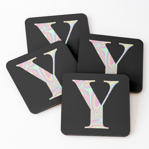 Item preview, Letter Y Holographic Liquid Marble Effect Rainbow Alphabet designed and sold by Sour Soul.