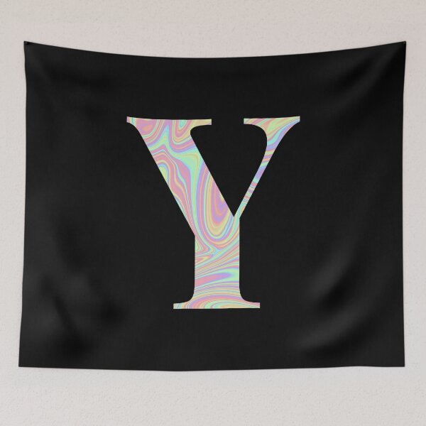Item preview, Letter Y Holographic Liquid Marble Effect Rainbow Alphabet designed and sold by Sour Soul.