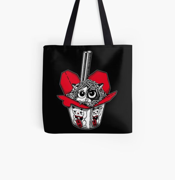 Lucky Cat Noodle Box All Over Print Tote Bag