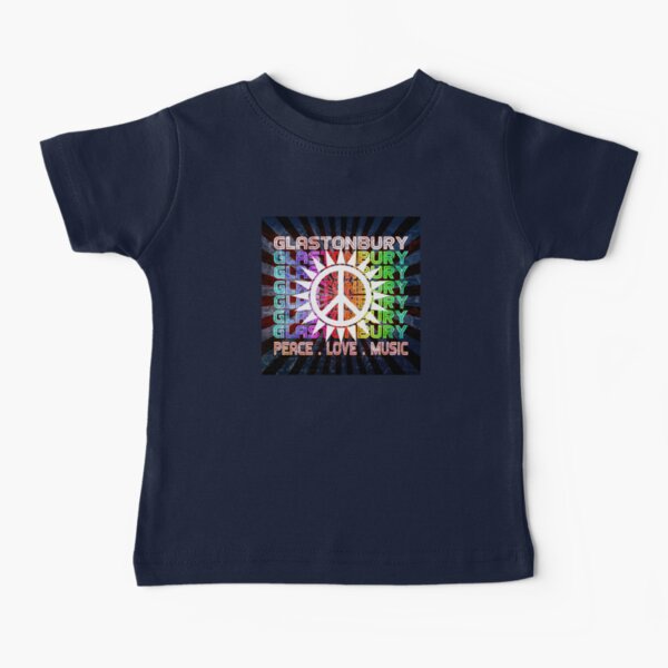 Glastonbury / Peace Love Music Festival Hippie Art Baby T-Shirt