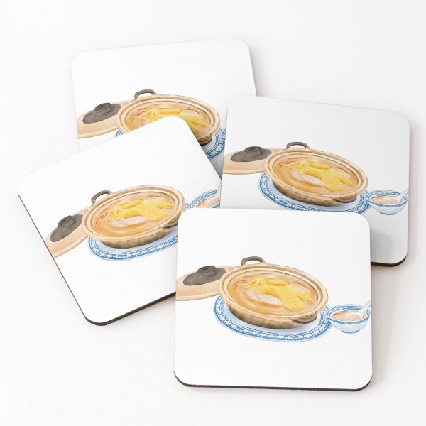 Item preview, Watercolor Illustration of Chinese Cuisine - Shark Fin in Chicken Soup en Casserole | 鸡包翅 designed and sold by iswenyi.