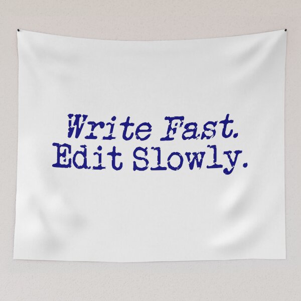 Item preview, write fast, edit slowly navy blue designed and sold by TeaRoseWriter.