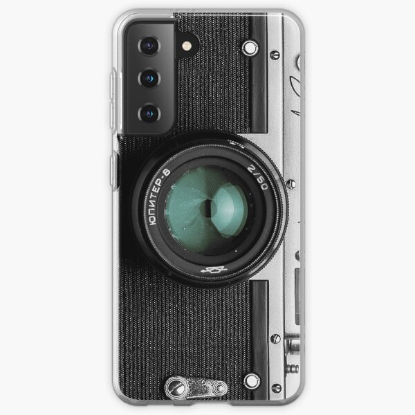 Vintage camera with turquoise lens for photographer gift Samsung Galaxy Soft Case