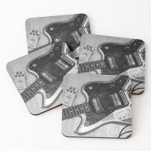 Item preview, Black and White Guitar with Pedals designed and sold by UrbanBlueSpruce.