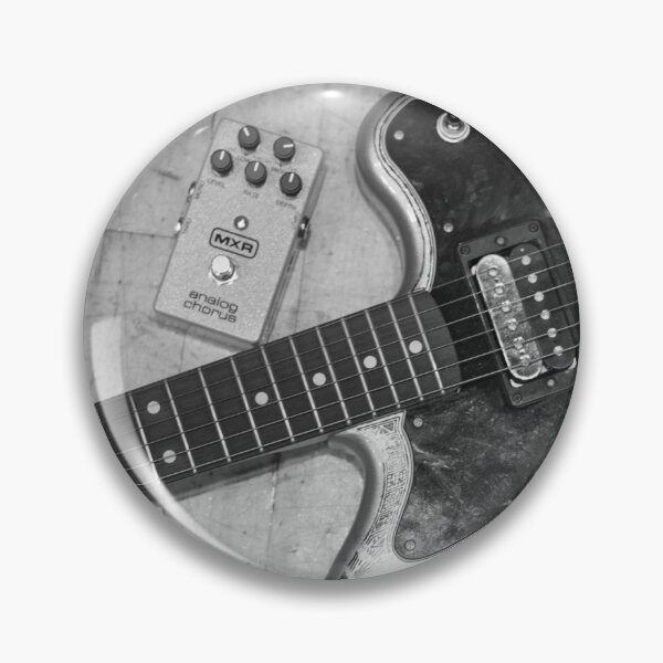 Item preview, Black and White Guitar with Pedals designed and sold by UrbanBlueSpruce.