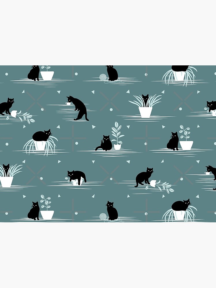 When the Black Cat is Alone at Home (Light Green) by runcatrun