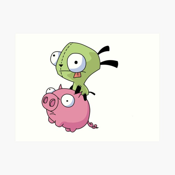 Gir Riding Pig Art Print