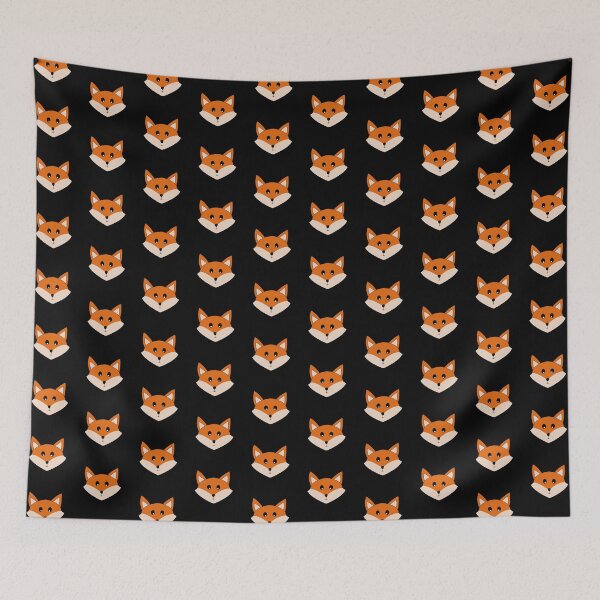 Item preview, Cute Fox Face Black Background designed and sold by DeliliahDoodles.
