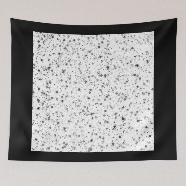 Item preview, black and white watercolor splash paint abstract illustrationwith stars designed and sold by NikaAstra.