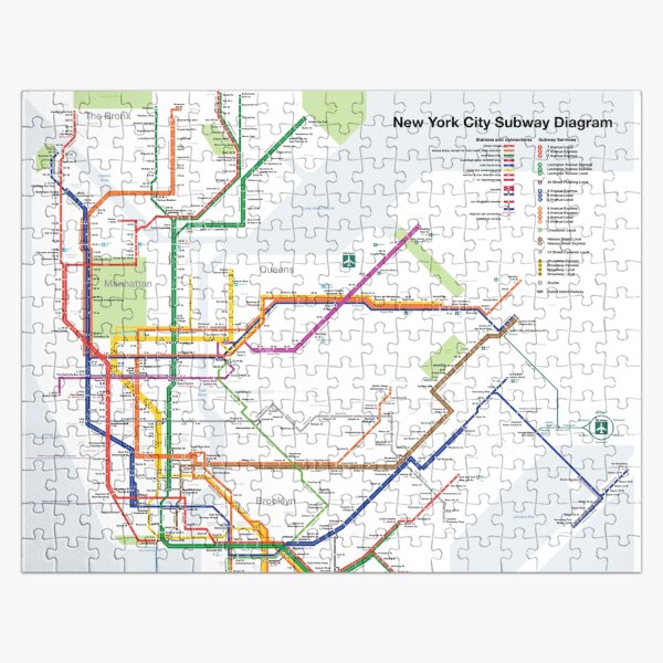 Vista previa del artículo con la obra «Mapa del metro de la ciudad de Nueva York», diseñado y vendido por abbazabba.