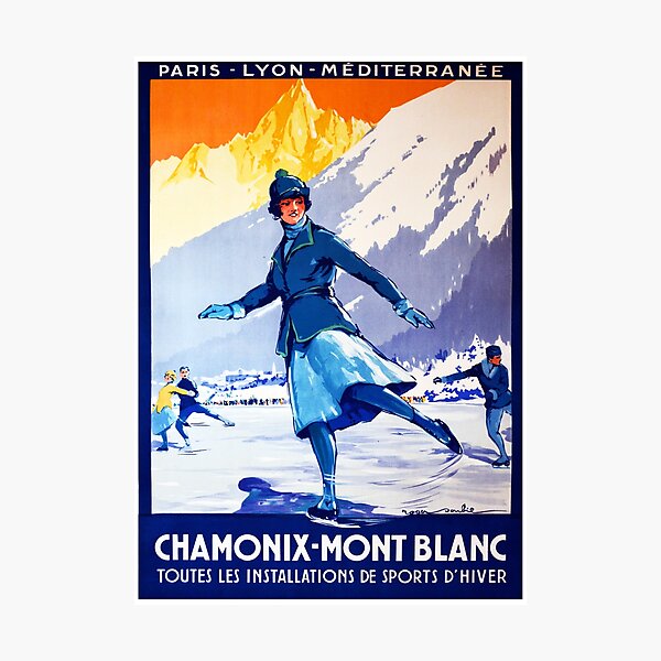 Item preview, CHAMONIX MONT BLANC Toutes Les Installations De Sports D' Hiver Vintage Winter Travel  designed and sold by retroposters.