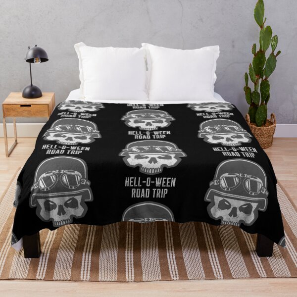 Item preview, Hell - o - ween road trip. Halloween bikie (skull) designed and sold by JellyBeenzz.