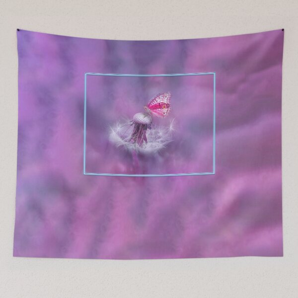 Item preview, Pink Butterfly on Dandelion with inset border designed and sold by thedvguy.