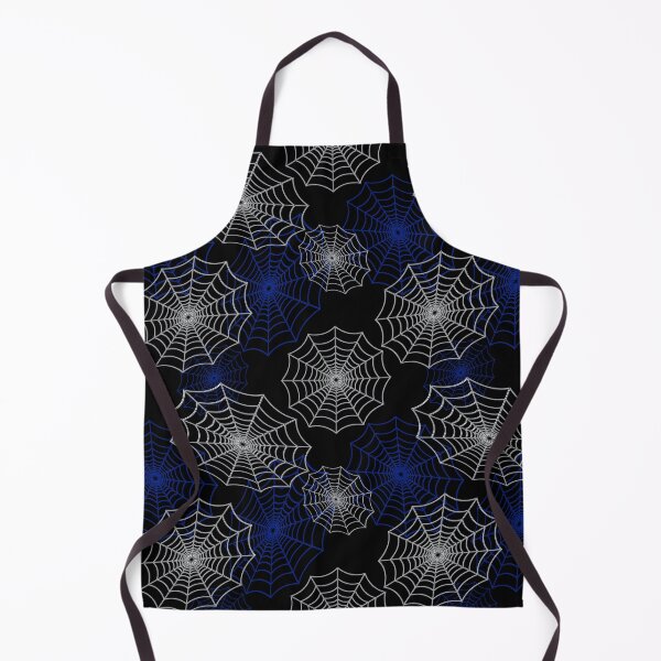Item preview, Blue and White Spider Web Cobweb Silk Halloween Pattern on Dark Black designed and sold by Creepyhollow.