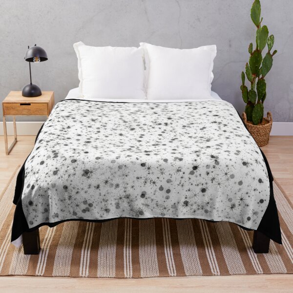 Item preview, black and white watercolor splash paint abstract illustrationwith stars designed and sold by NikaAstra.