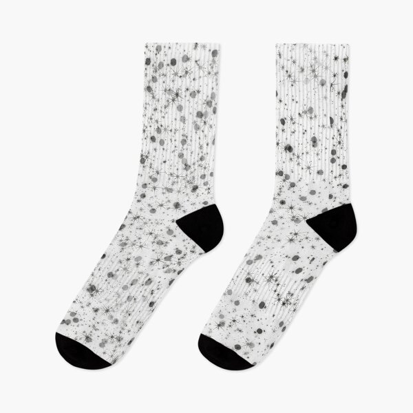 Item preview, black and white watercolor splash paint abstract illustrationwith stars designed and sold by NikaAstra.