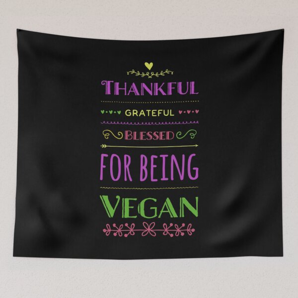 Item preview, Vegan Thanksgiving, Thankful, Grateful Blessed for Being Vegan designed and sold by Mandala108.