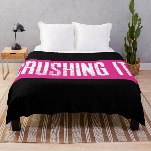 Item preview, Crushing it! Pink and white, distressed text designed and sold by JellyBeenzz.