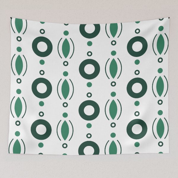 Item preview, Rings & Beads Geometric Pattern – Green designed and sold by RoguePatterns.