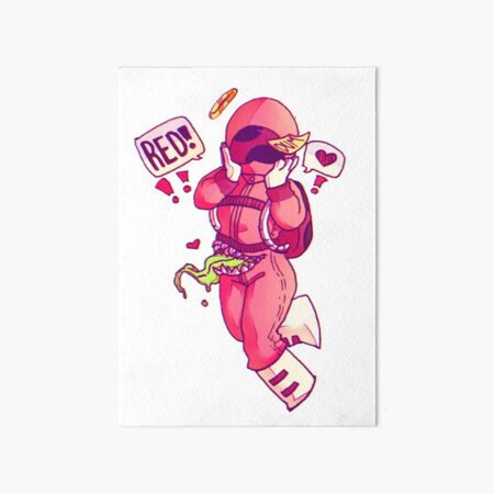 pink imposter among us art board print by atomizer01