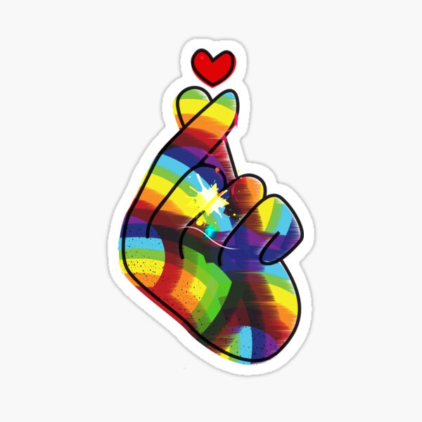 Finger Heart Sticker For Sale By Blevince Redbubble