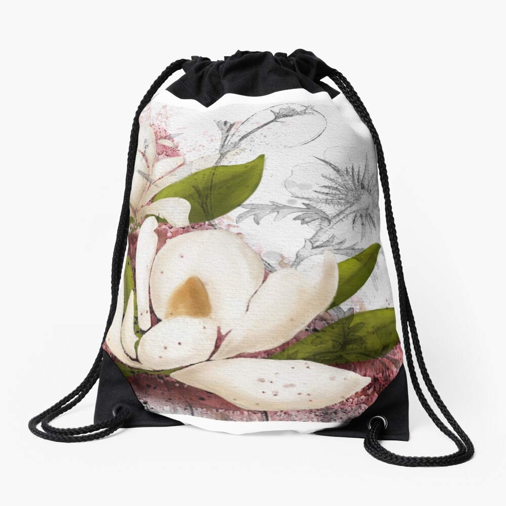 Magnolia in my head Drawstring Bag