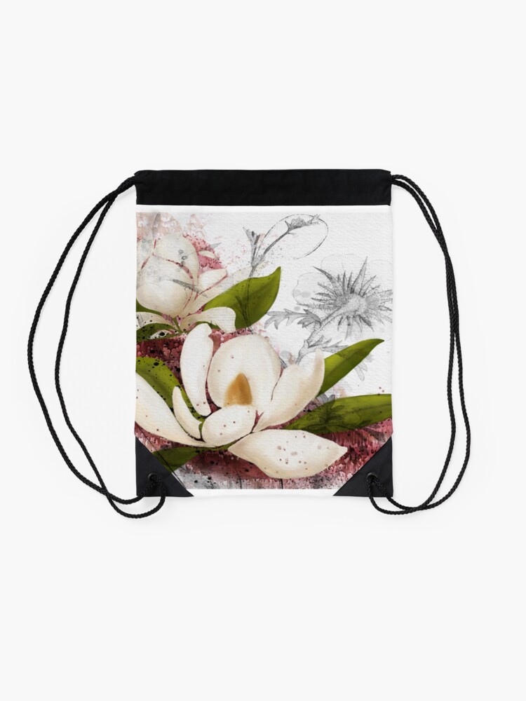 Alternate view of Magnolia in my head Drawstring Bag