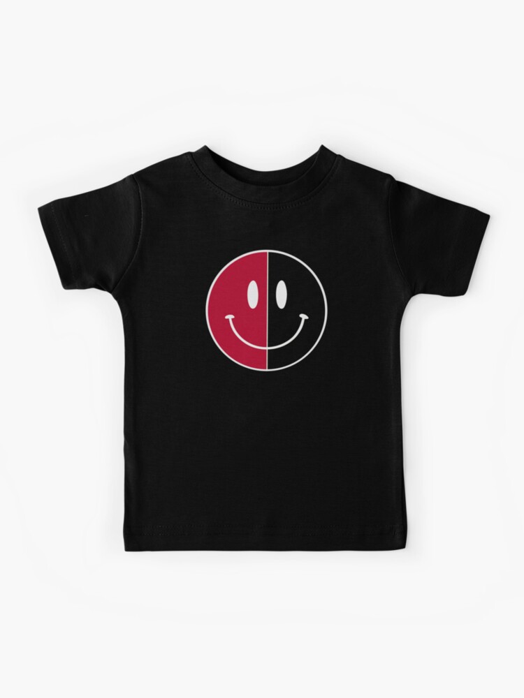 ◆BLACKBLOND◆ Vivid Classic Smile Logo T-Shirt Red Red and Black | Happy Face | Black |