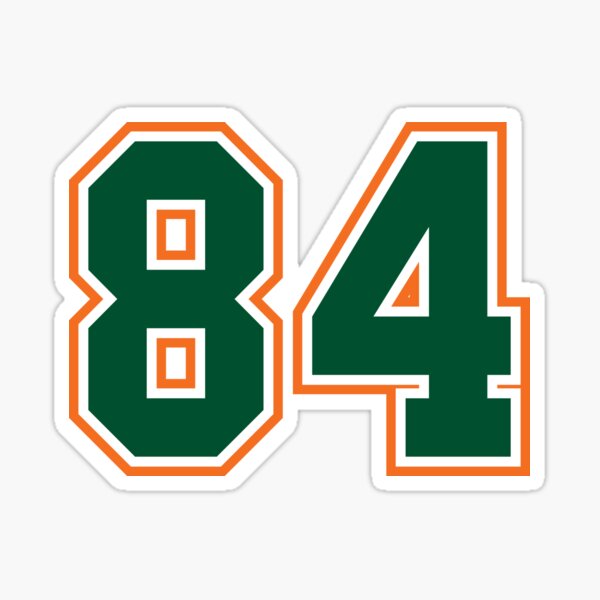 Eighty-Four Jersey Number Sports 84 Sticker for Sale by HelloFromAja