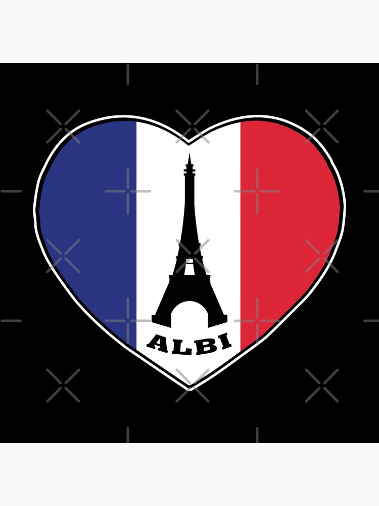 Discover Albi City France Landmark Silhouette French Flag Travel Souvenir Premium Matte Vertical Poster