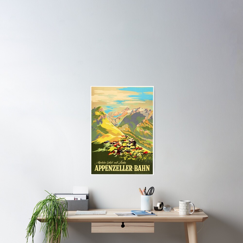 APPENZELLER BAHN Switzerland Appenzell Railways Vintage Travel Tourism Promotion Poster