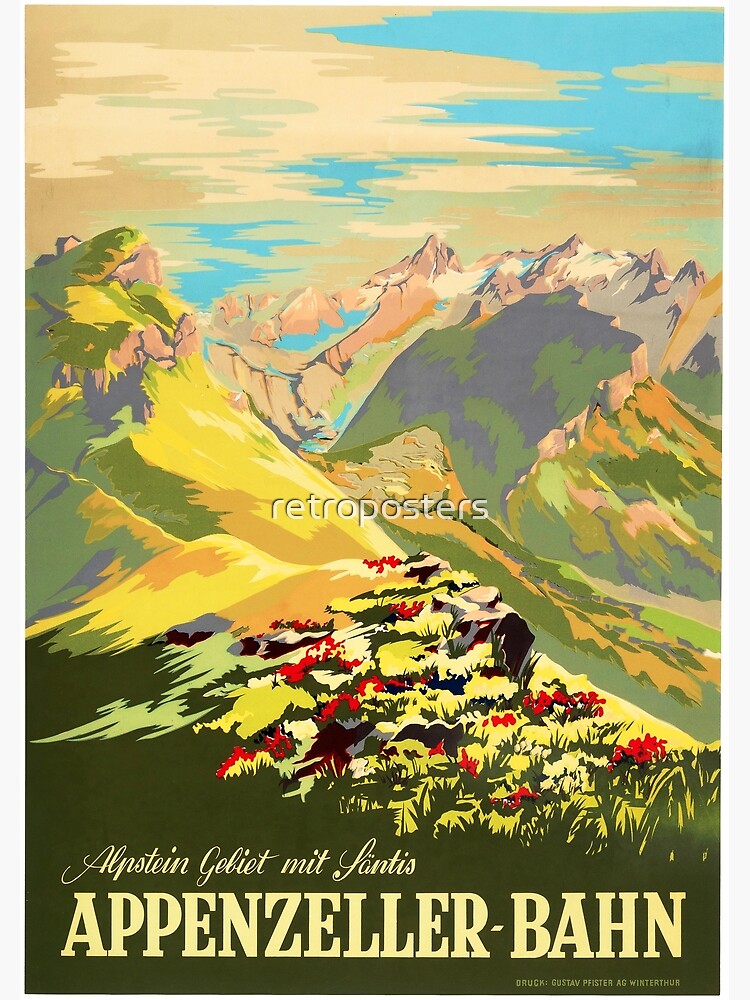 APPENZELLER BAHN Switzerland Appenzell Railways Vintage Travel Tourism Promotion by retroposters