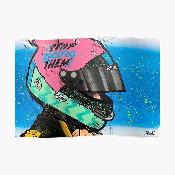 Daniel Ricciardo - Renault F1 graffiti painting by DRAutoArt Poster