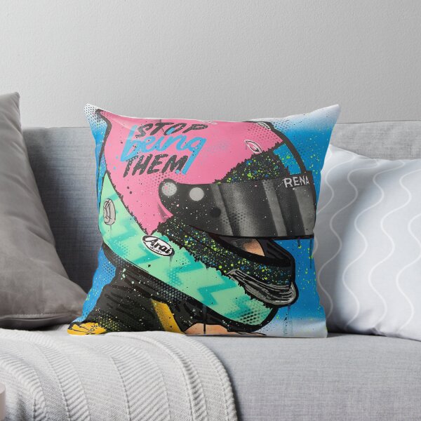Daniel Ricciardo - Renault F1 graffiti painting by DRAutoArt Throw Pillow